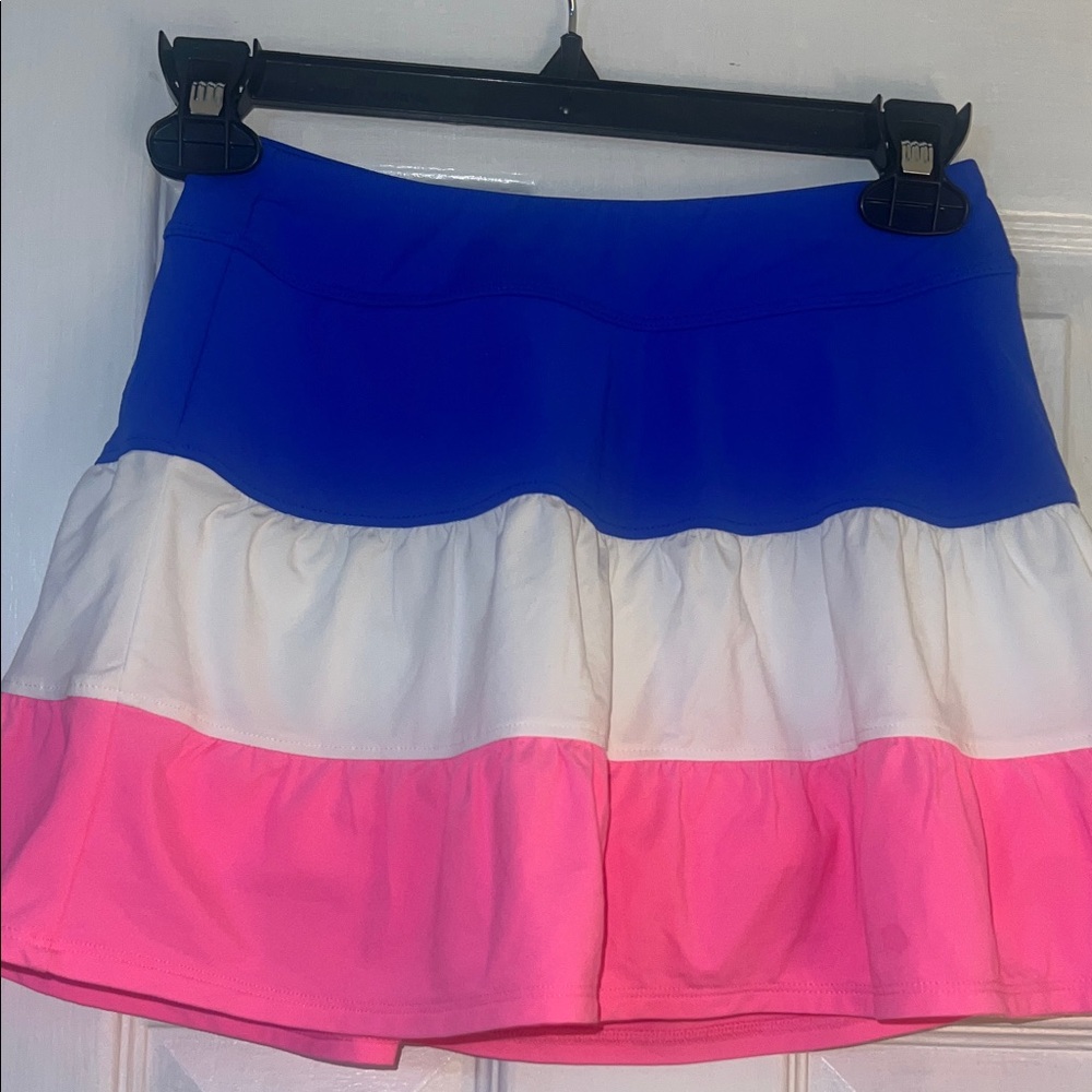 Lilly Pulitzer Blue, White, and Pink Skater Skirt